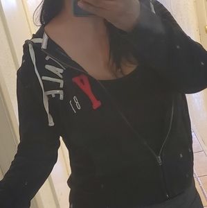 Black/pink size large aeropostale zip up hoodie